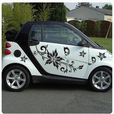 Autoaufkleber Ranke Schmetterling Auto Aufkleber Blume Butterfly 2er SET A657 