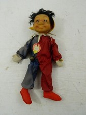 Cappy Steiff Clown Harlekin Doll Schlenkerpuppe Vintage Marke + Mütze RB-186