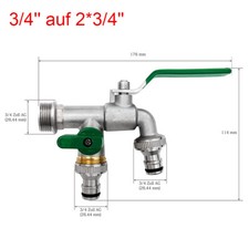 Doppel Wasserhahn Garten 1/2
