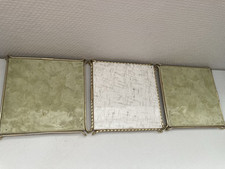 3 Untersetzer Fliese in Metallgestell, Vintage Retro 