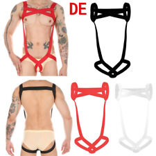 DE Freebily Herren Riemenbody Körper Harness String Bodysuit Mit Ring Clubwear