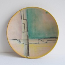 Hildegard Delius Rheinsberg Teller rund Keramik Art Deco handbemalt um 1930