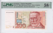 Deutschland Germany 1996: 200 DM Choice AUNC Geldschein PMG58 BRD FRG Gelegenhei