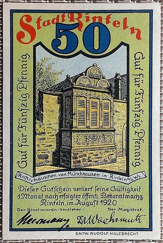 Notgeld pfennig rinteln - 50,