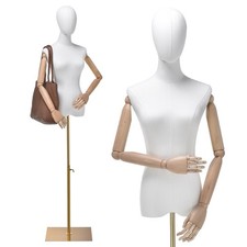 Neue weibliche Schaufensterpuppe Torso Schneiderpuppe mit goldenem Ständer