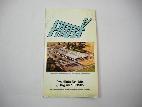 Original preisliste frost - preisliste,