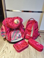 Ergobag Neo+ Pack Schulrucksack Set Schulranzen Mäppchen Turnbeutel Pink Rosa