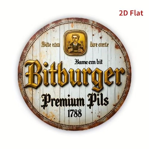 Blechschild rund bitburger - blechschild,