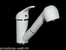 Einhebel Spüle Küchenarmatur Brause Weiss Niederdruck