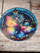 Sonnenfänger Fensterbild Schmetterling Kunststoff Fensterbild DM 15 cm