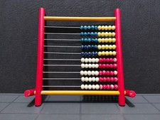 Abakus Vintage 1970 - Rechenbrett Holz Rahmen Perlen Rechner