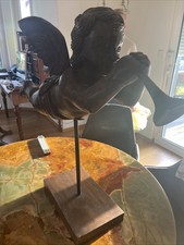 Engel mit Posaune Vollholz mit