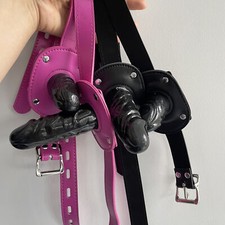 Bondage Silikon Mundknebel Plug Mund Knebel Gag Realistischer Mit PU Leder Belt