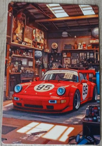 Metallschild mit porsche 911 - metallschild,