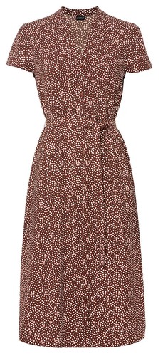 Damen kleid braun mit - mit, weißen