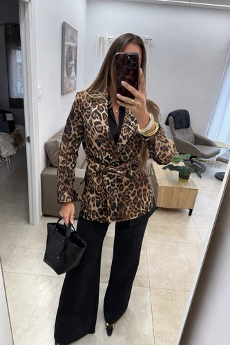 Zara leopard print blazer - leopard,