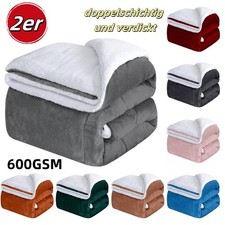 1/2er Wohndecken Kuscheldecken Extra Dicke Warm Decke Schafwolle Sofadecke