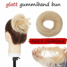 Messy Bun 100% Remy Echthaar Dutt Haargummi Extensions Haarknoten Zopf Gewellt H