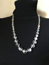 Antike Halskette Glasperlen Kristall facettiert 65 cm in sehr gutem Zustand.