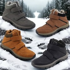 Herren Winterschuhe Stiefel Boots Stiefeletten Gefüttert Klettverschluss 72134