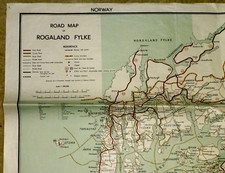VINTAGE  VERY LARGE MAP NORWAY
