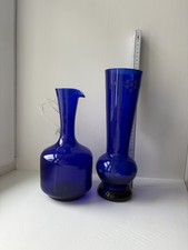 2  Kobalt Blau Glas Vasen