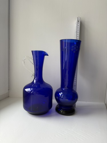 Kobalt blau glas vasen - 2,