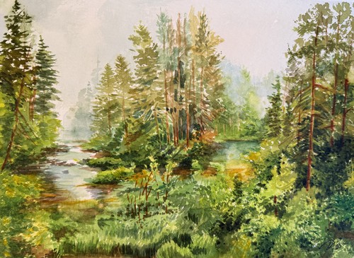 Aquarellbild original 32x24 - aquarellbild,