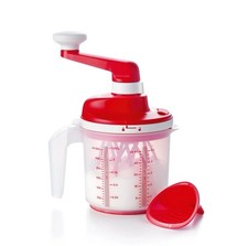 Tupperware D199 Easy-Mixx 1,25 L + Trichter, Rot, Handrührgerät, Stromlos, Sahne