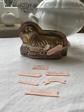 alte Lamm Backform- Osterlamm Weißblech Vintage mit Alter Spitze Kleine Form