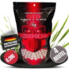 4 x 5000 Airsoft Softair Premium BBs 6mm Fritz-Cell 0,20g im Beutel