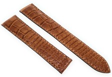 XL Uhrenarmband 20mm passend für Cartier Faltschliesse Kroko Alligator braun