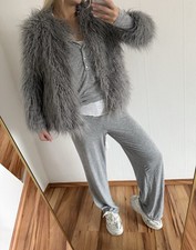 ♥️ H&M Jacke Teddy flauschig grau warm