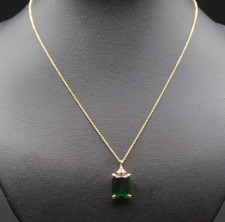 Thomas Sabo Kette mit grüne Stein vergoldet, aus 925 Sterlingsilber KE2089-971-6