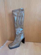 Hellbraune Stretchstiefel 41