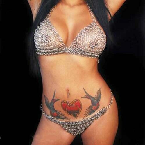 Aluminium kettenhemd bikini - aluminium,