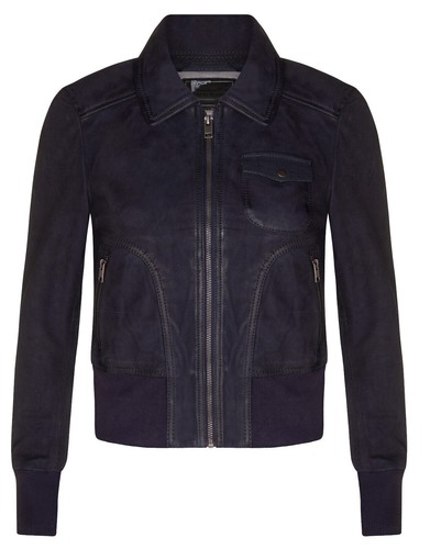 Damen marineblau leder bomber - damen,