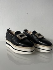 Fratelli Russo For Oxitaly Plateau Loafer Schwarz Weiß Gold Strass Gr. 37,5