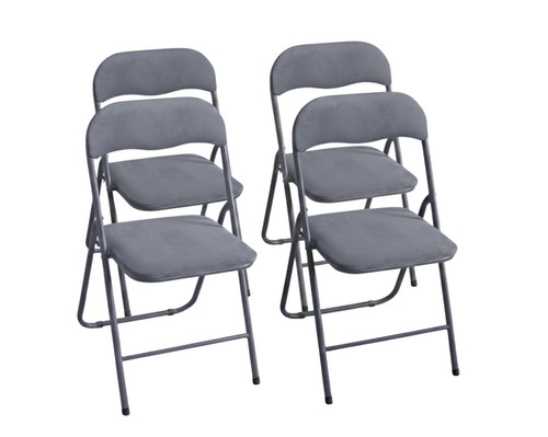 4er set klappstuhl - set, grau
