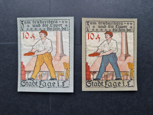 757 notgeldscheine 10 - notgeldscheine, 2x