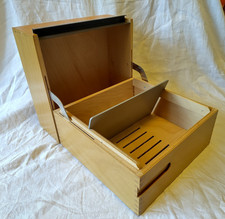 alter großer Karteikasten 25x25x20cm Büro 50er 60er Holz Vintage Bauhaus Design