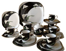 feines Porzellan weiß Calla Blüte Kaffeeservice für 6 Personen 22 tlg. NEUWERTIG