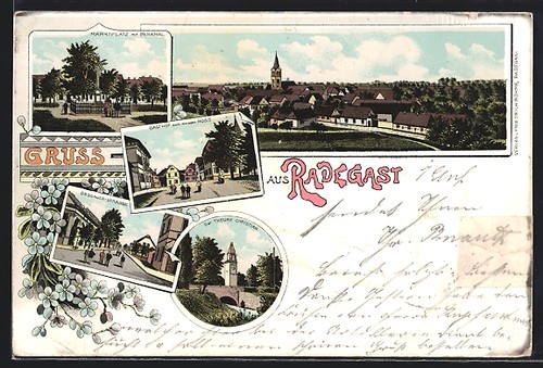 Lithographie radegast gasthof - lithographie, radegast,