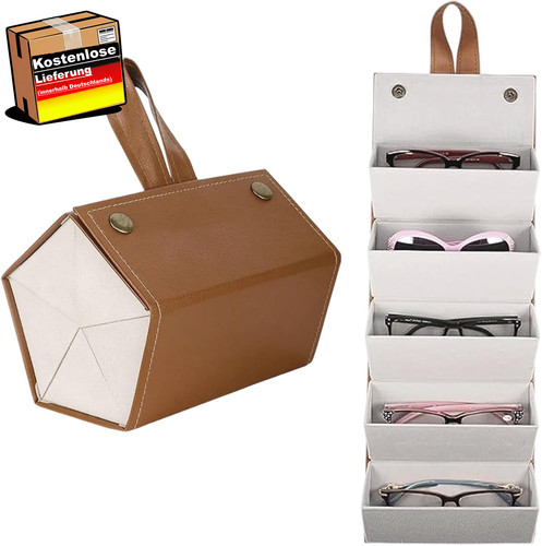 Leder faltbarer brillenetui - leder,
