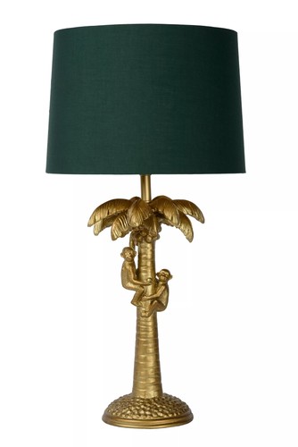 Tischlampe stoff grün gold - tischlampe,