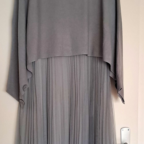 Damen abendkleid midi grau - damen,