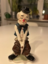 Porzellanfigur Clown Mit Stock