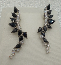 Saphir - Ohrhänger, Ohrringe, Sterlingsilber 925