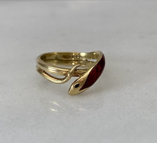 Gold schlangenring rote - gold,
