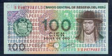 Peru 100 soles gold - peru, de